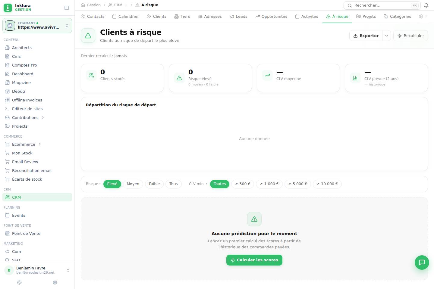 CRM — Clients à risque