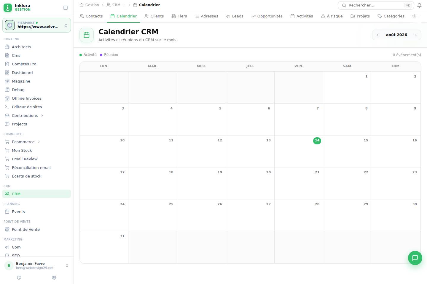 CRM — Calendrier