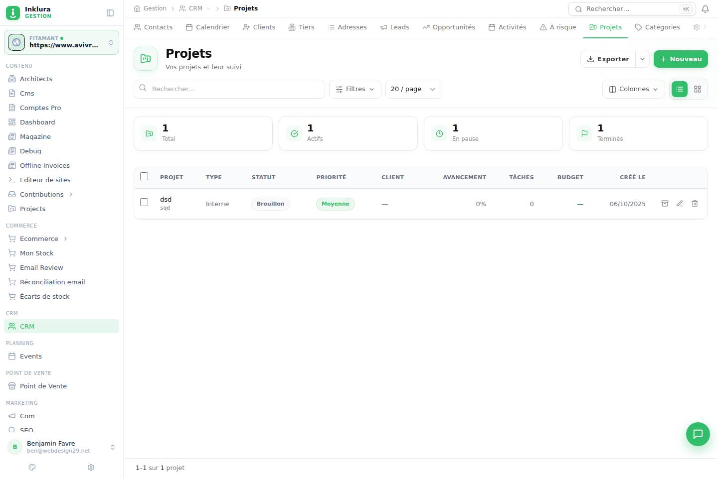 CRM — Projets