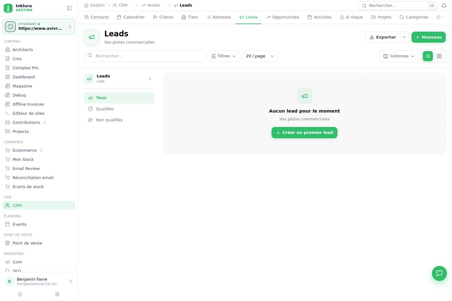 CRM — Ventes · Leads