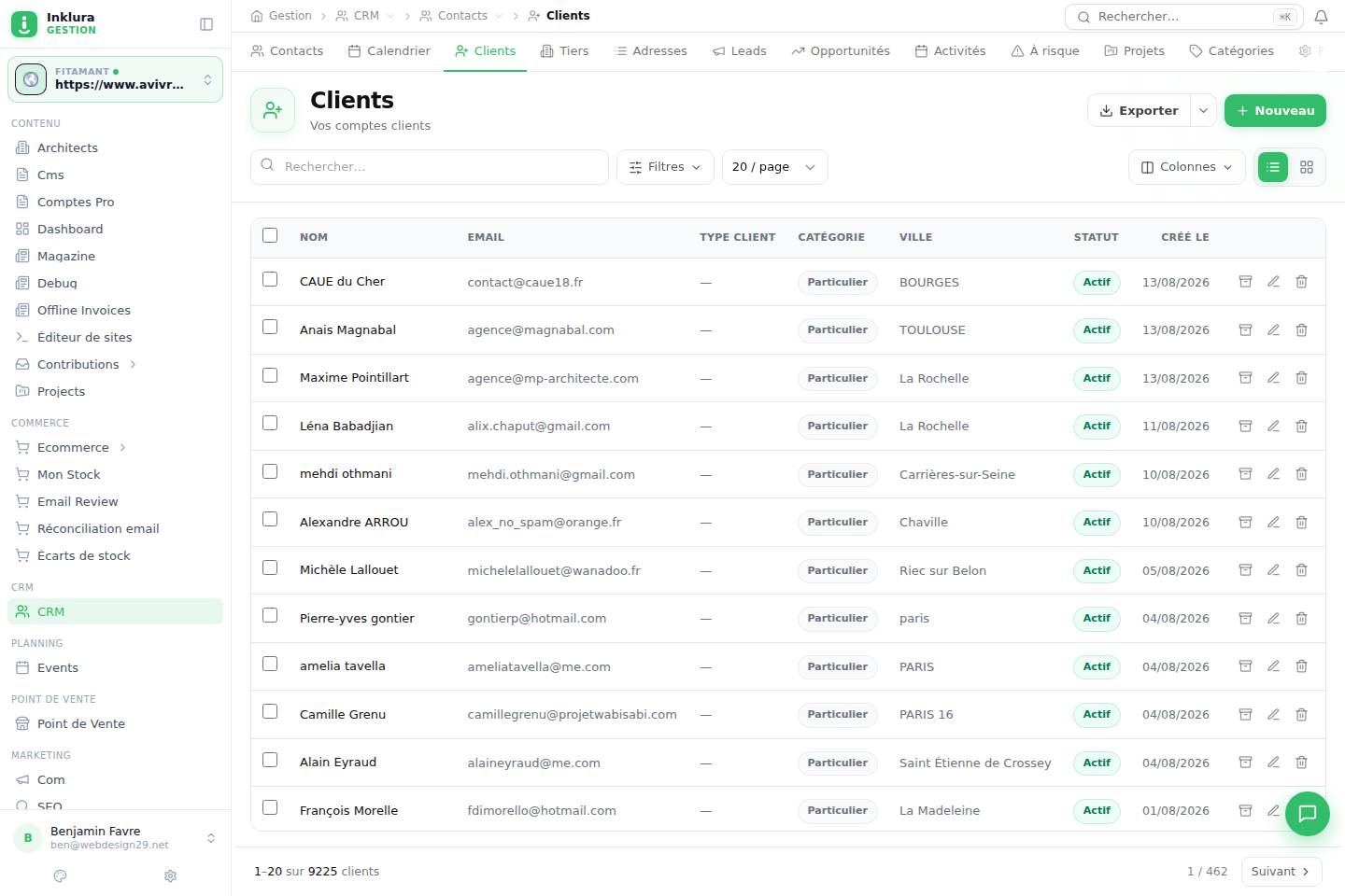 CRM — Contacts · Clients