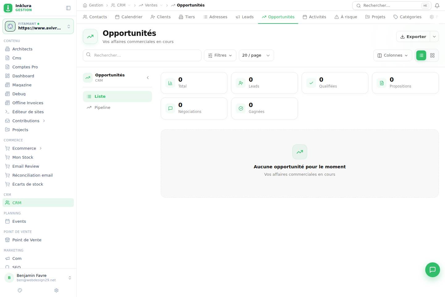 CRM — Ventes · Opportunités