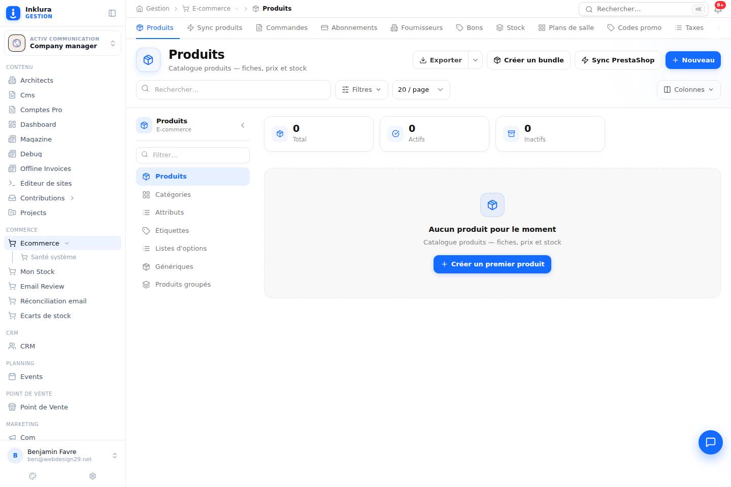 E-commerce — Produits