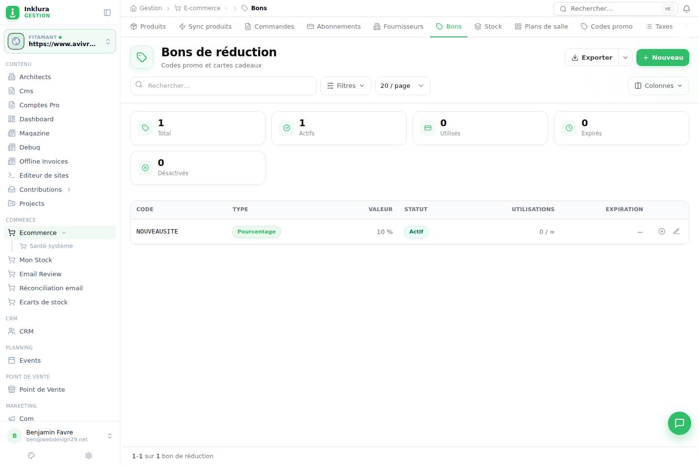 E-commerce — Bons et promotions