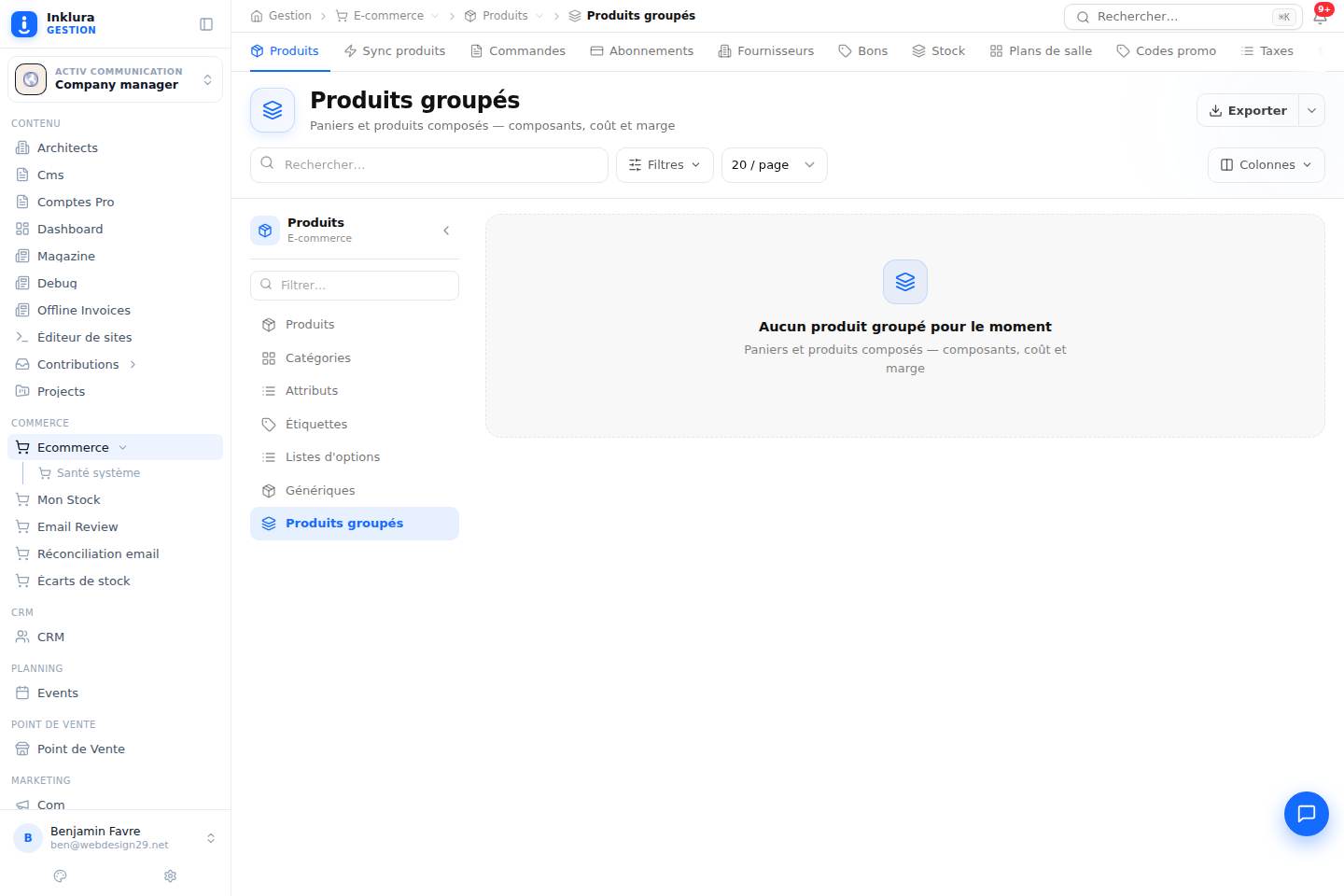 E-commerce — Produits · Bundles