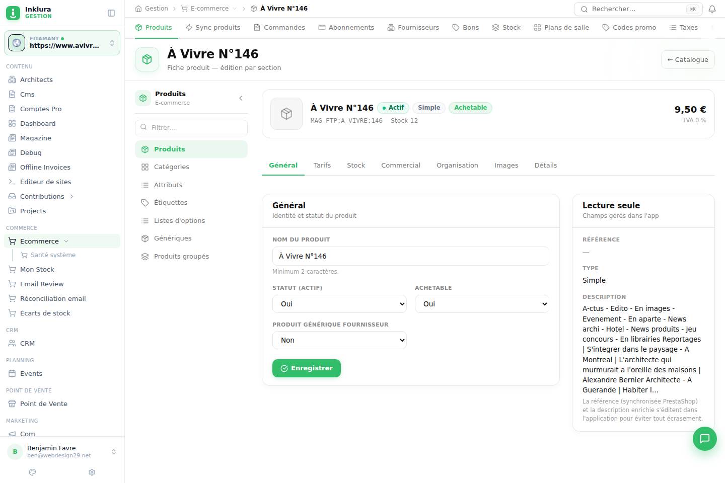 E-commerce — Fiche — Produits