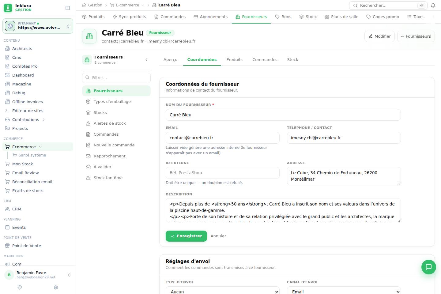 E-commerce — Fiche — Fournisseurs