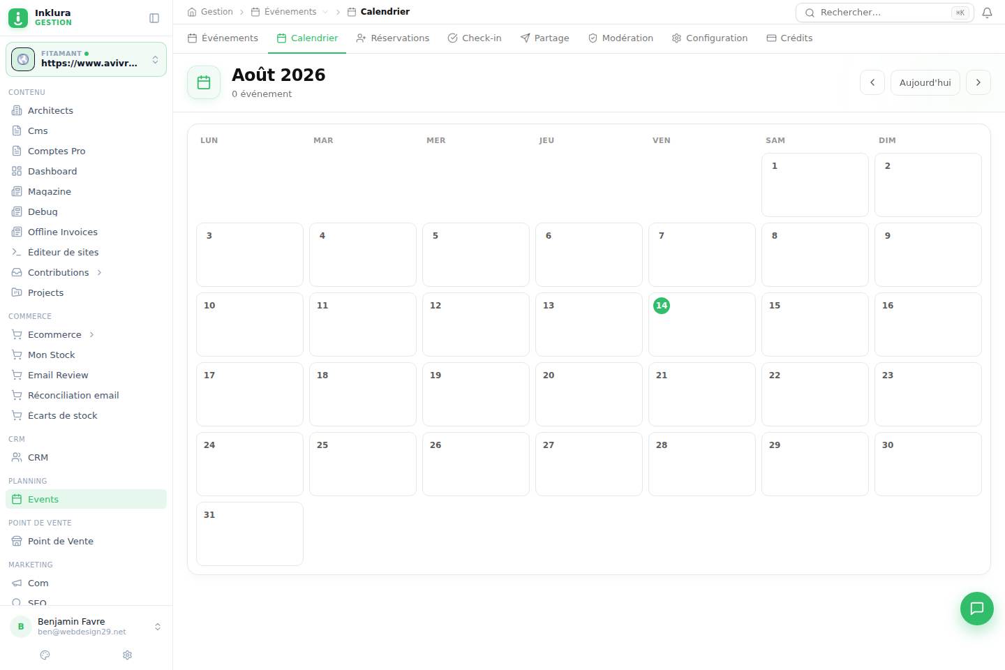 Événements — Calendrier