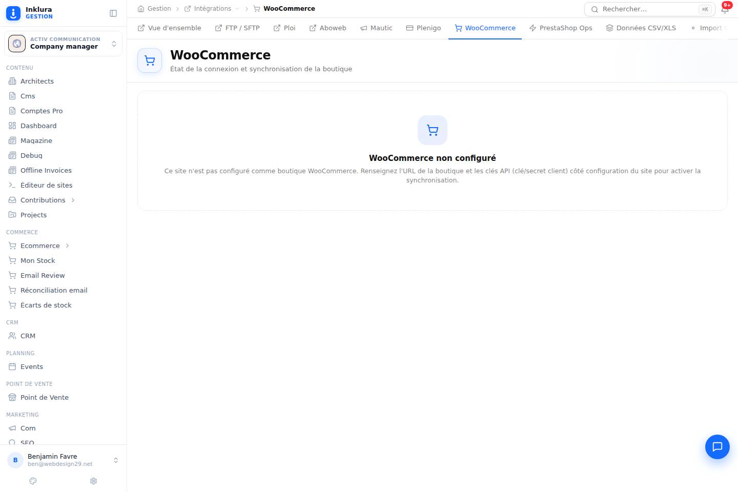 Intégrations — Woocommerce