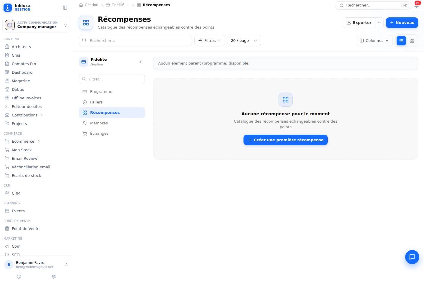 Fidélité — Récompenses