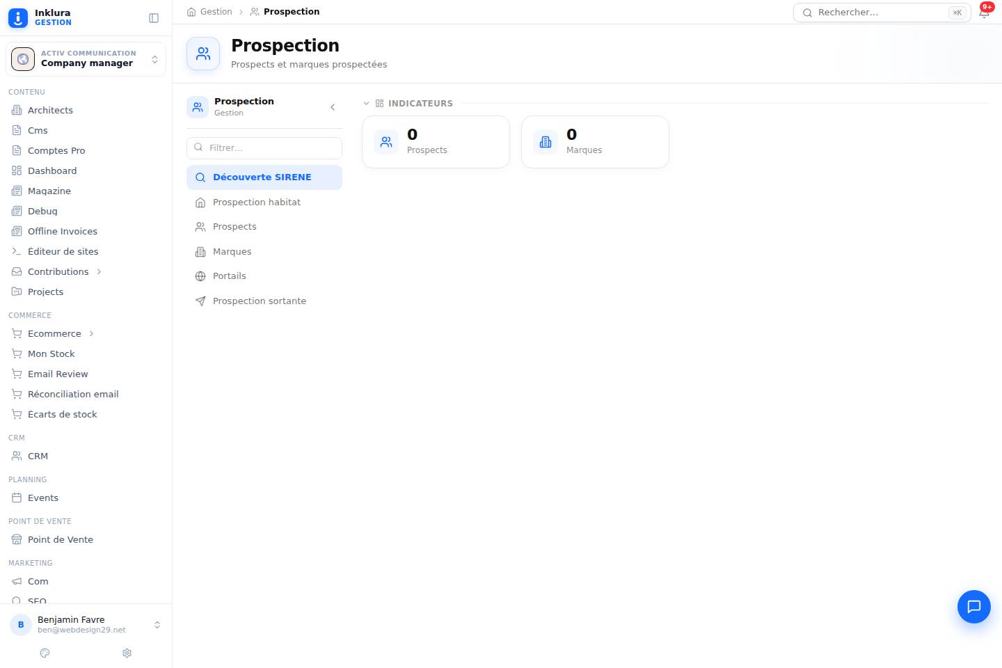Prospection — Vue d'ensemble de Prospection