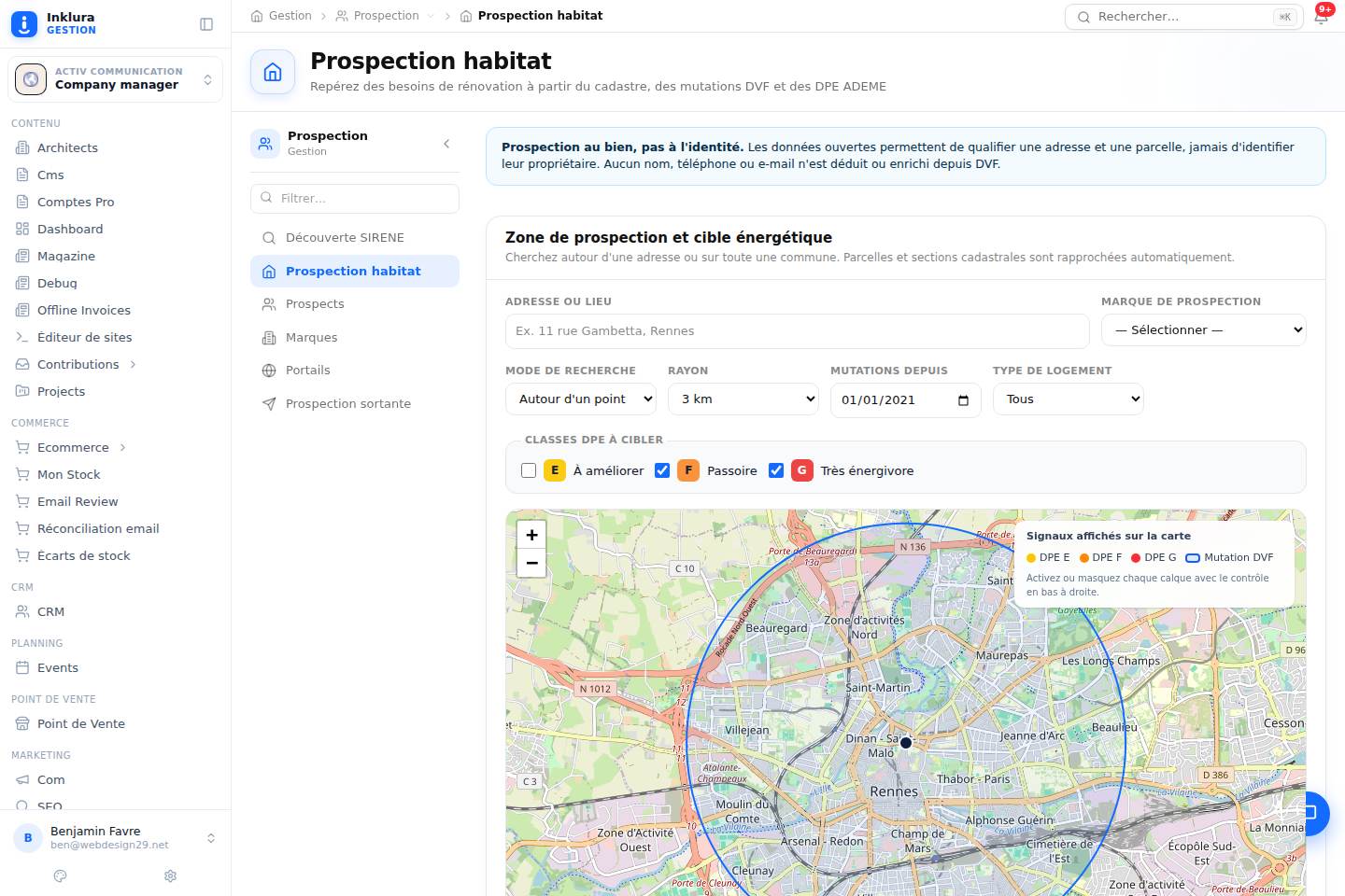 Prospection — Habitat