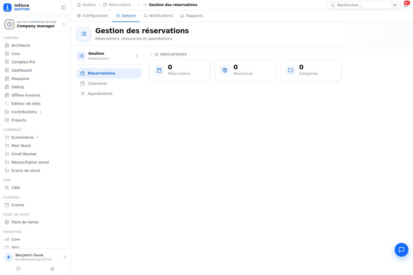 Réservations — Gestion